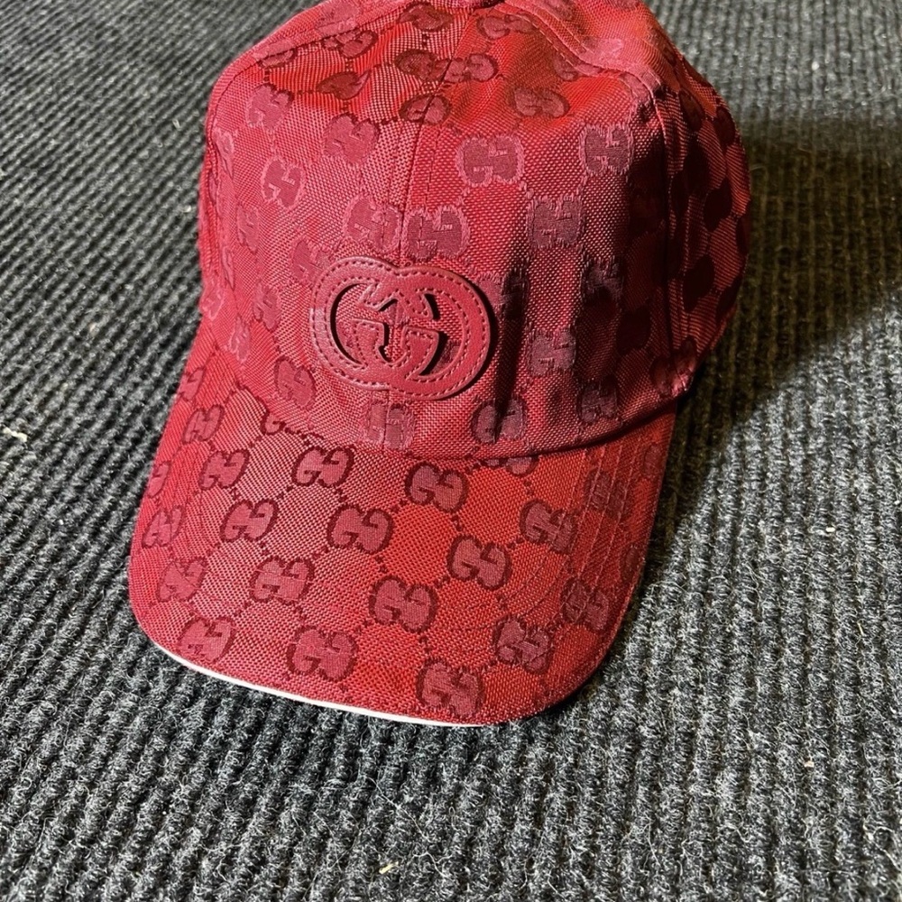 Gucci GG Nylon Baseball Hat Cap Red